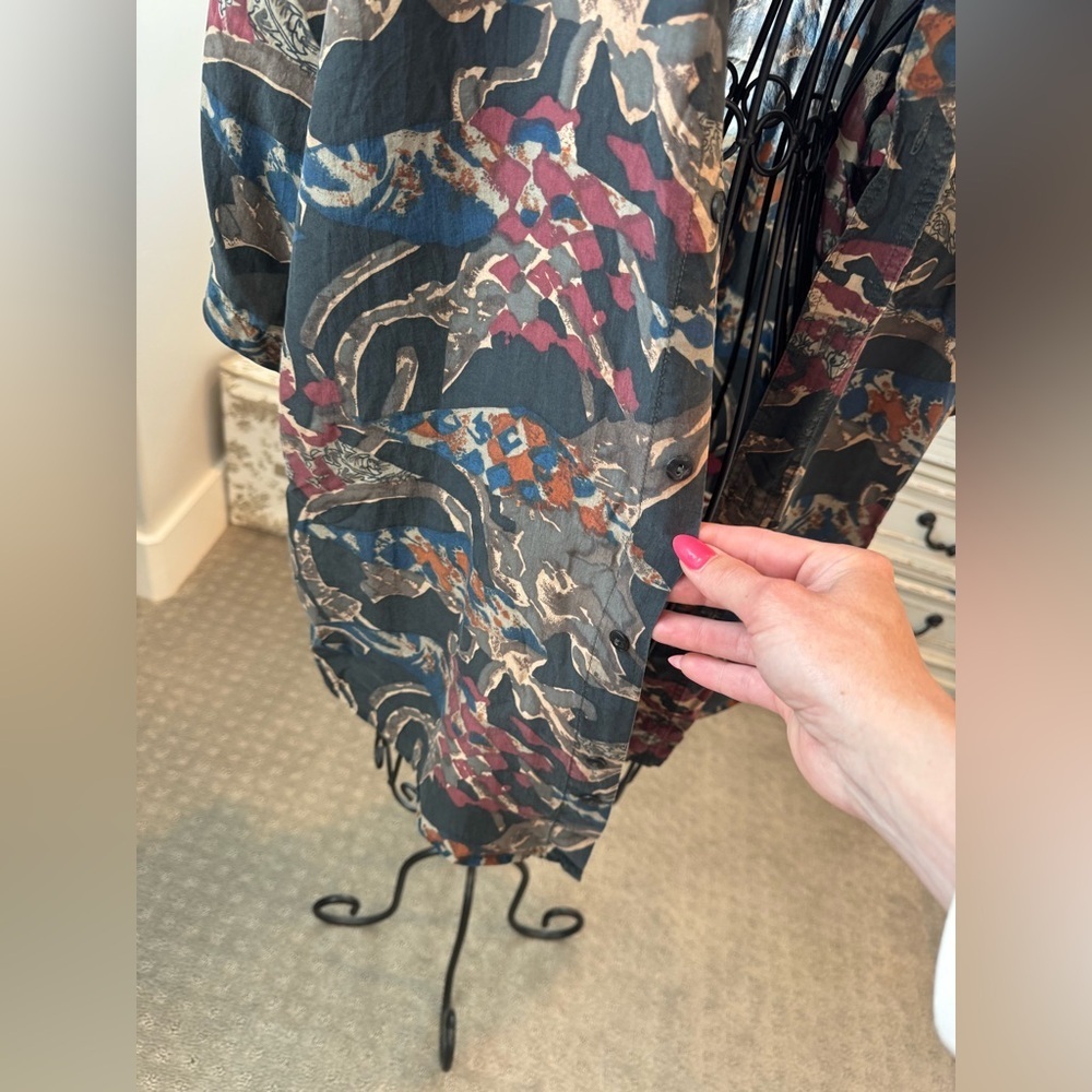 Men’s vintage Freelance 100% Silk button up size XL - Picture 3 of 9